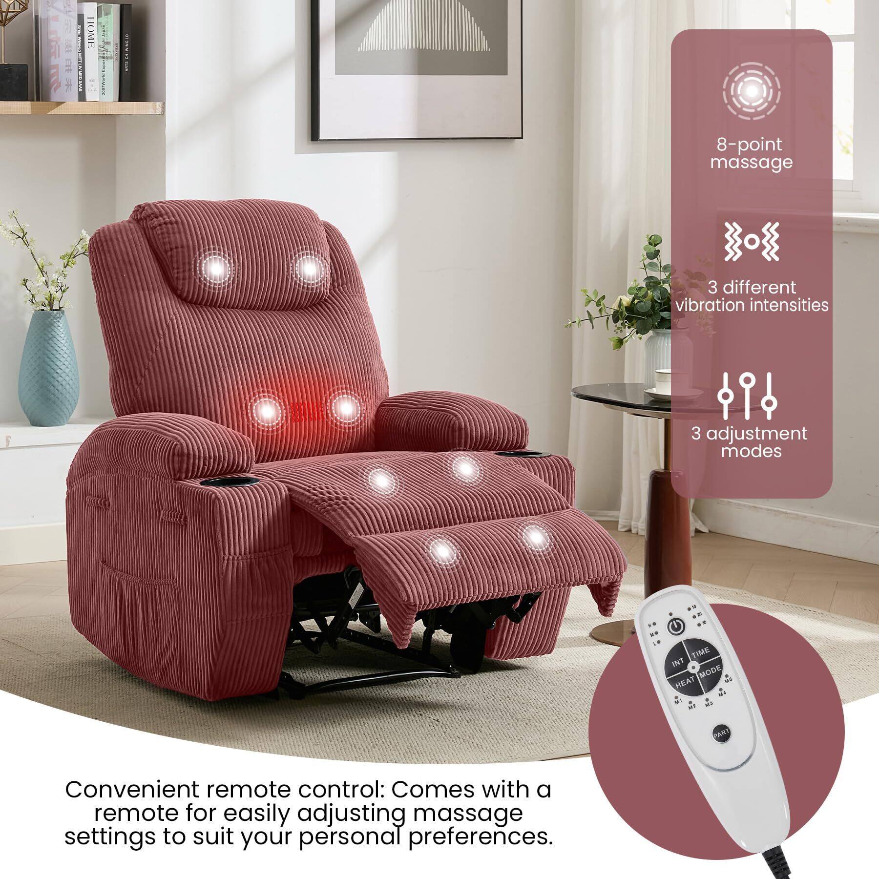 **HOME**

- 8-point massage
- 3 different vibration intensities
- 3 adjustment modes

**Convenient remote control:** Comes with a remote for easily adjusting massage settings to suit your personal preferences.
