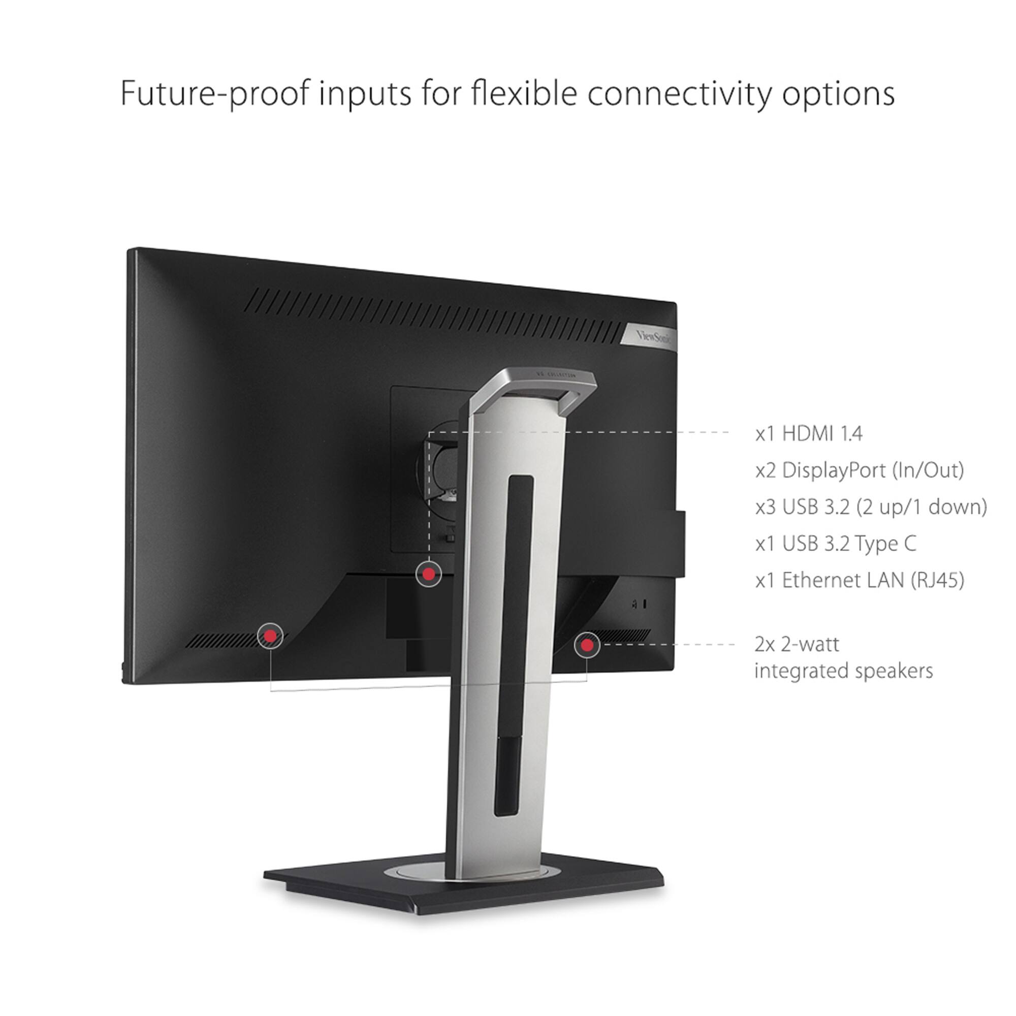 Future-proof inputs for flexible connectivity options Viewsonic VX2776-2K 27" Monitor with Speakers.