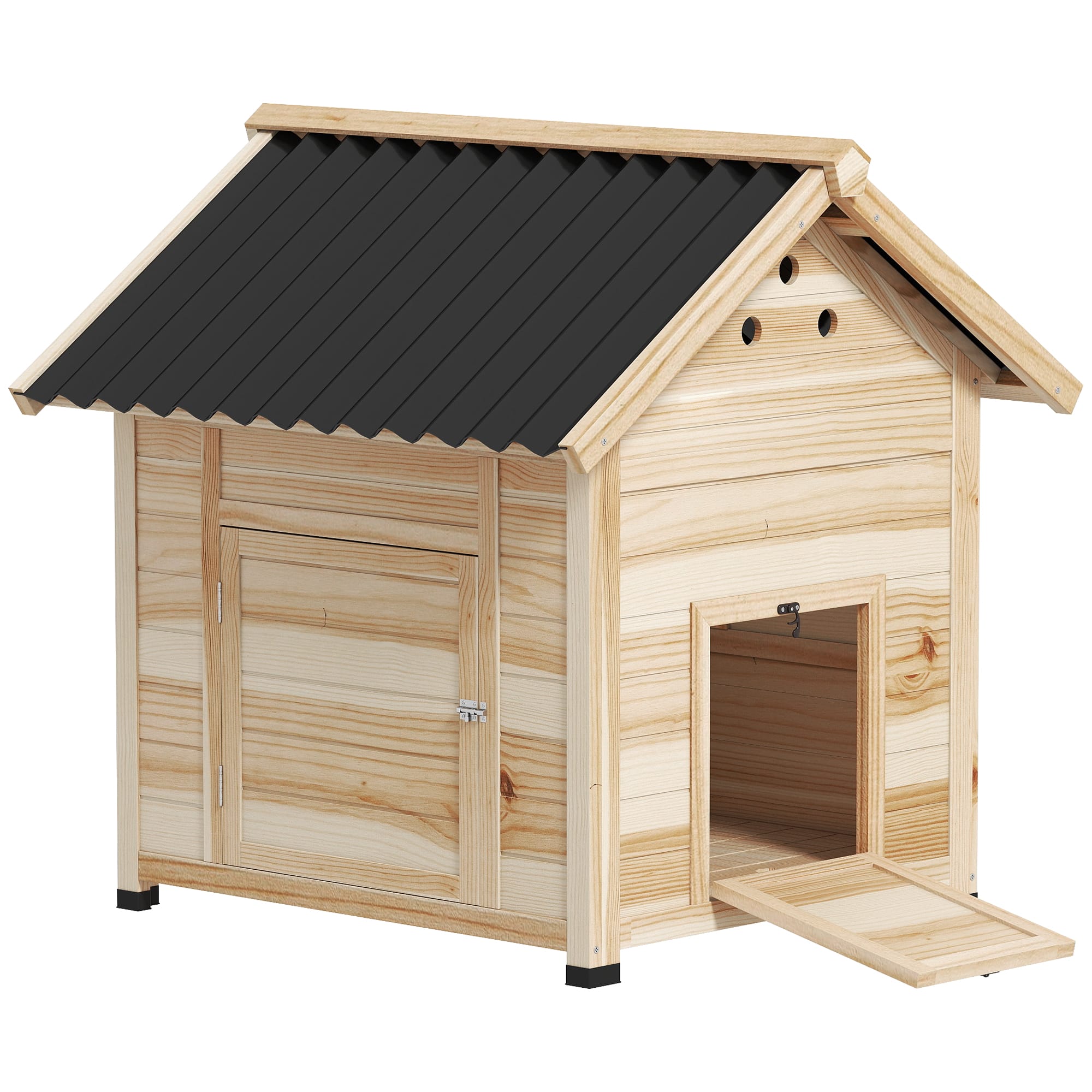 Pawhut - Coop, Wooden Duck House with Openable Roof & Double Doors - Natural Wood price history on PriceWatchPro