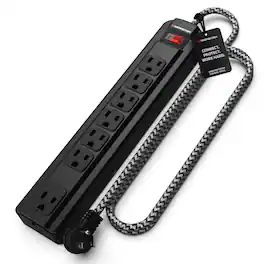 Monster - 7-Outlet Surge Protector with 2 USB-A Ports, 1350 Joules, 240V - Black