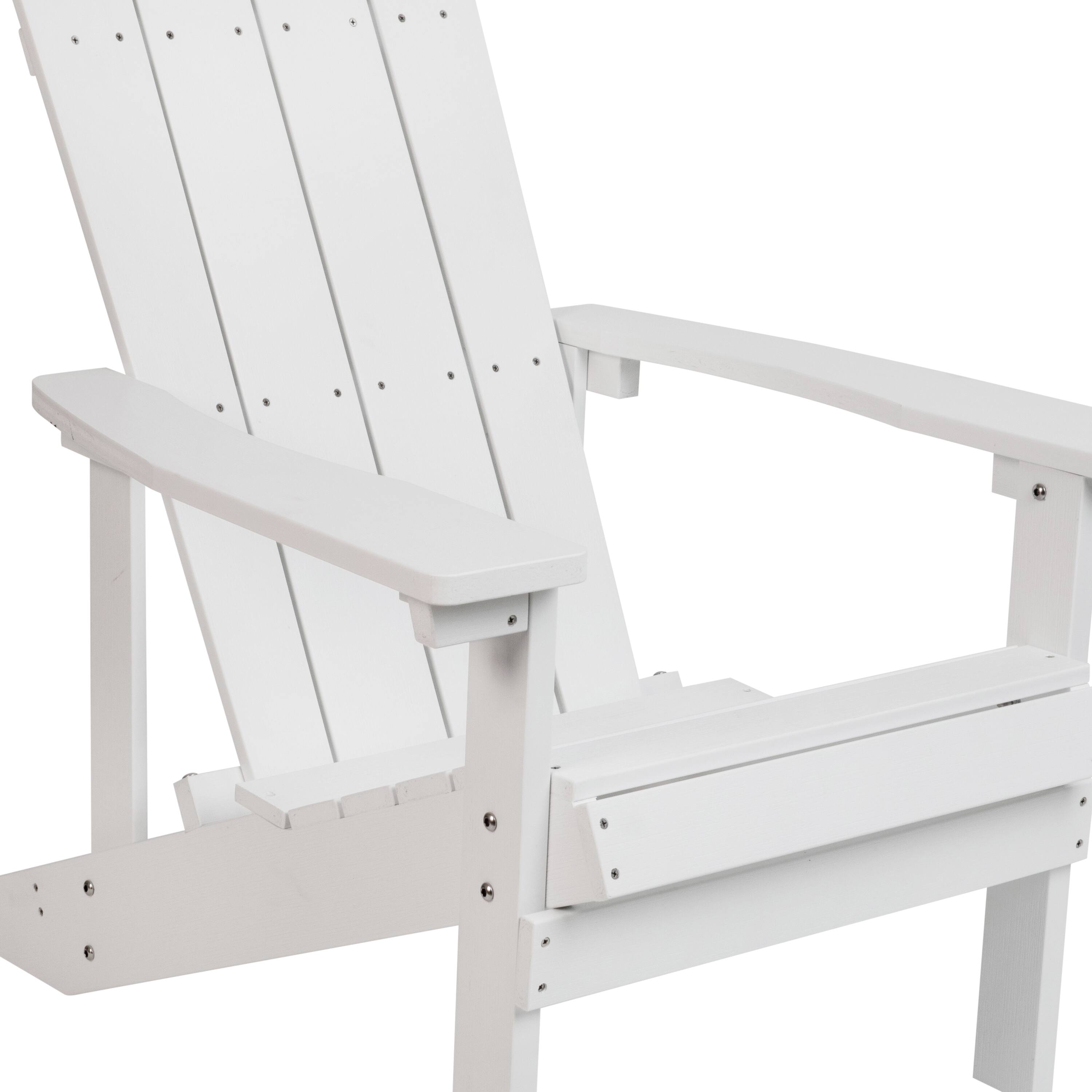 Alt View 8. Emma + Oliver - All-Weather Poly Resin Wood Adirondack Chair - White.