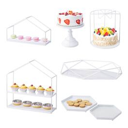 Winado - 7PCS Cake Stand Set, Dessert Table Display Set, Metal Cupcake Stand to Display Cakes for Party, Buffets, Hotel Breakfast - White
