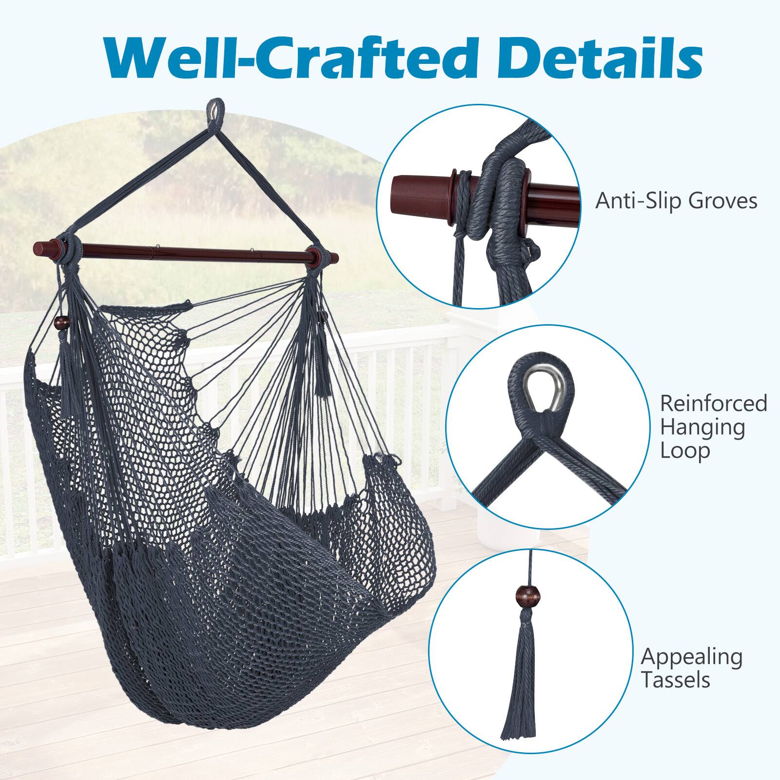 Well-Crafted Details

- Anti-Slip Grooves
- Reinforced Hanging Loop
- Appealing Tassels