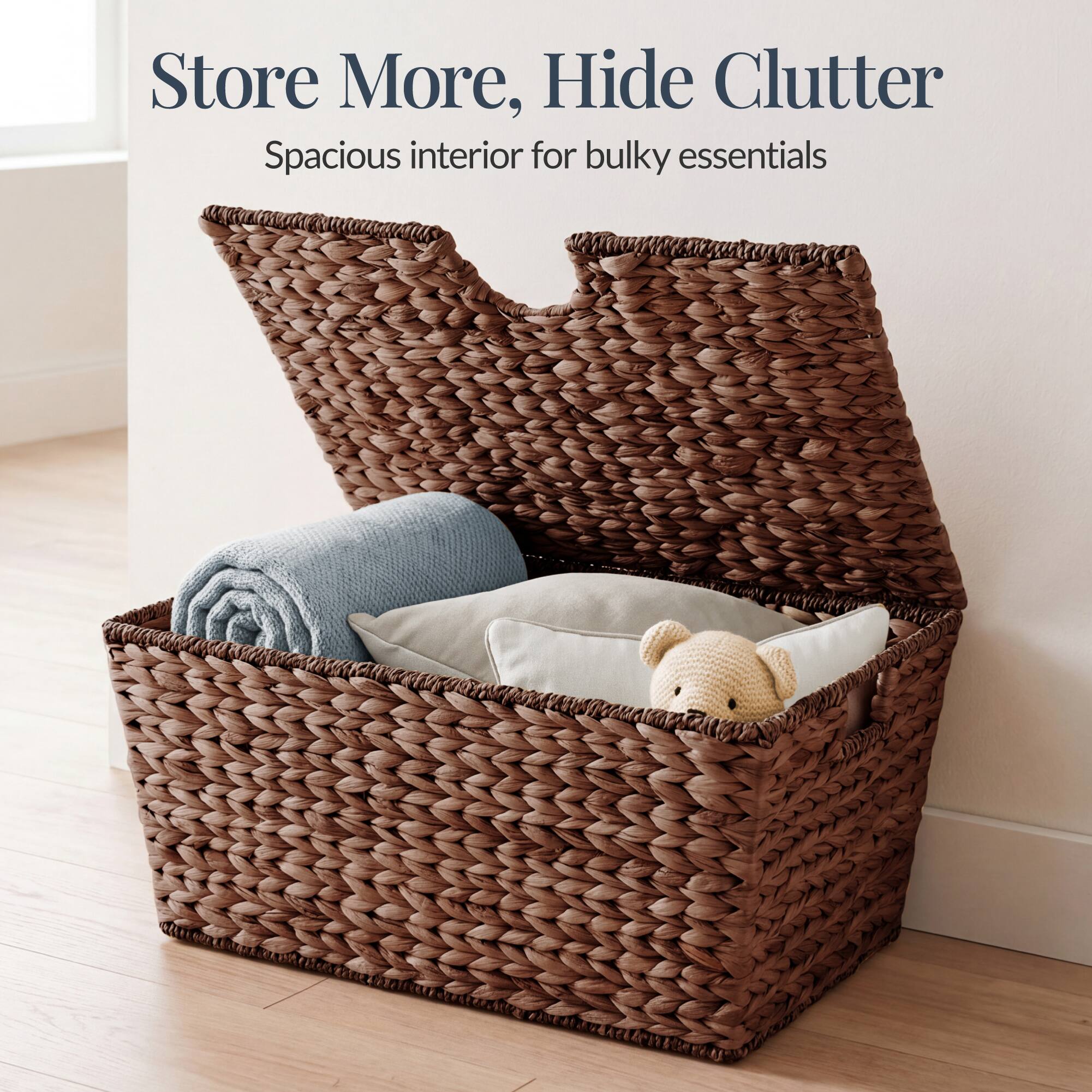 Store More, Hide Clutter  
Spacious interior for bulky essentials