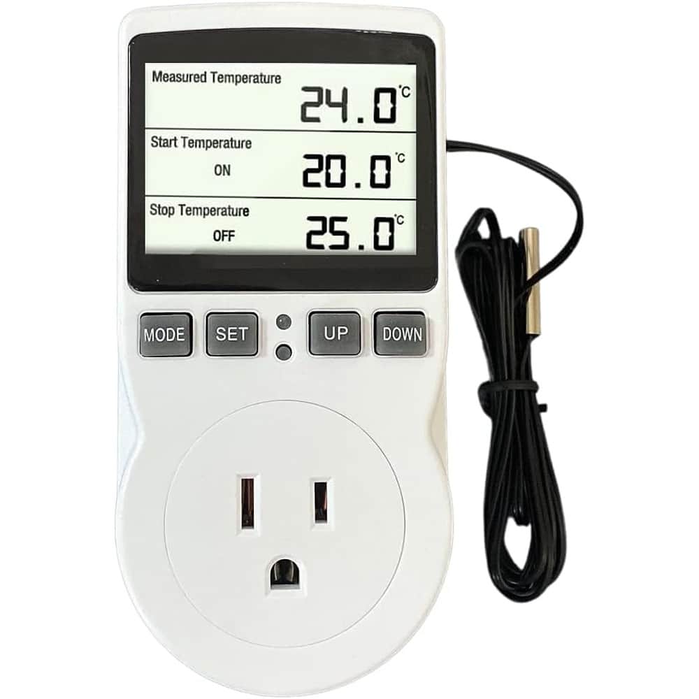 Schertz - Plug-In Digital Thermostat Temperature Controller, Heating & Cooling with Timer