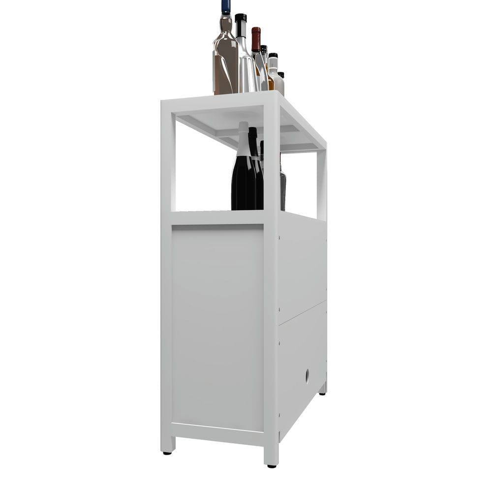 Back. Kadyn - White Large Capacity Bamboo Storage Cabinet Furniture for Bathroom Living Room Bathroom Bamboo Storage Cabinet - White.