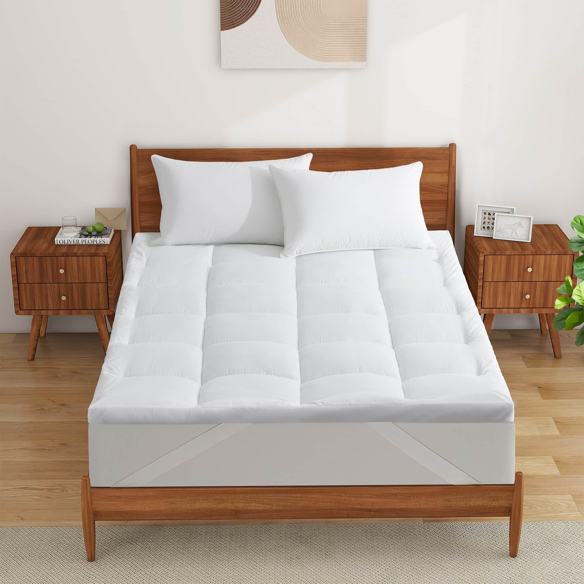 Peace Nest - Plush 3" Down Alternative Mattress Topper - Queen - White