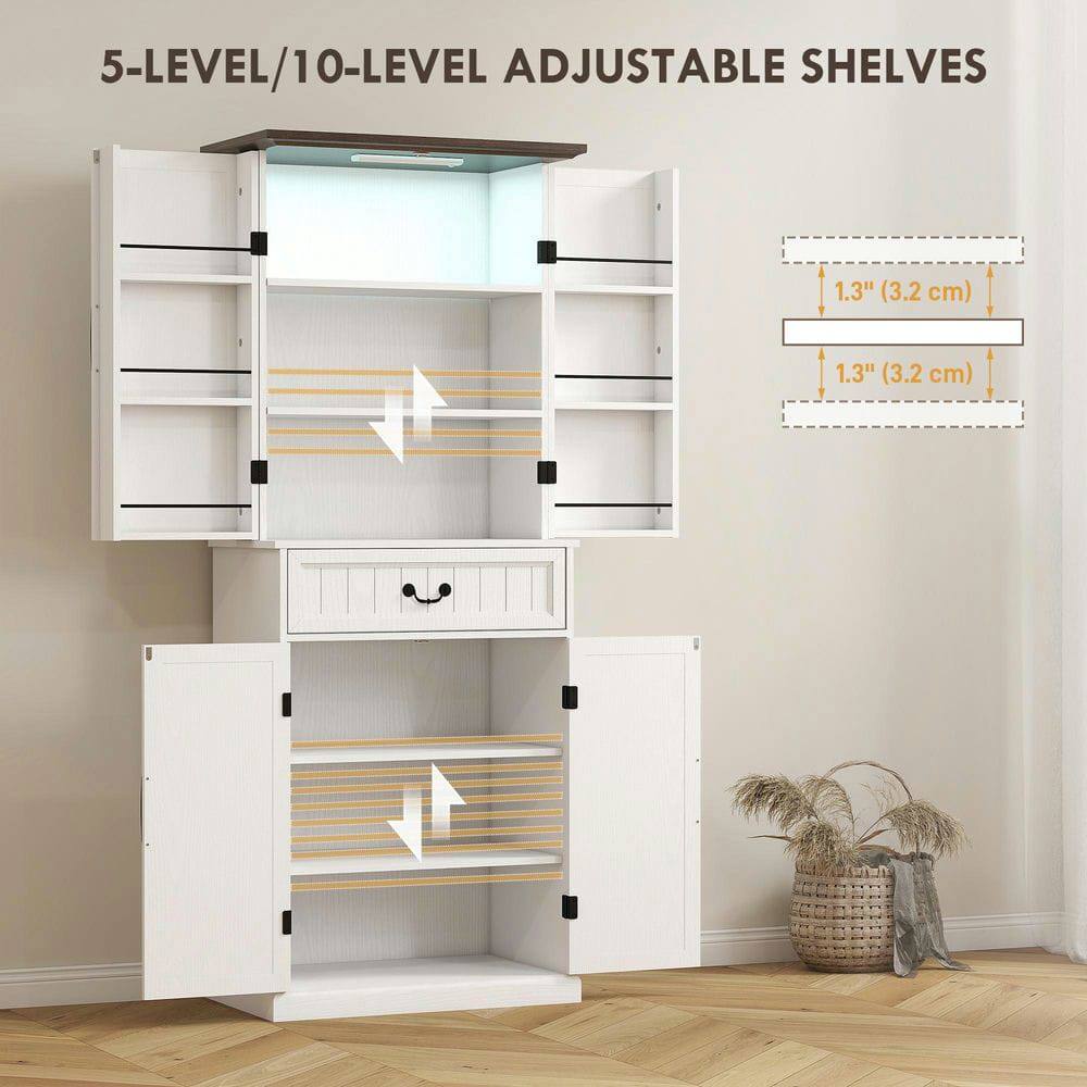 5-LEVEL/10-LEVEL ADJUSTABLE SHELVES

1.3" (3.2 cm)  
1.3" (3.2 cm)