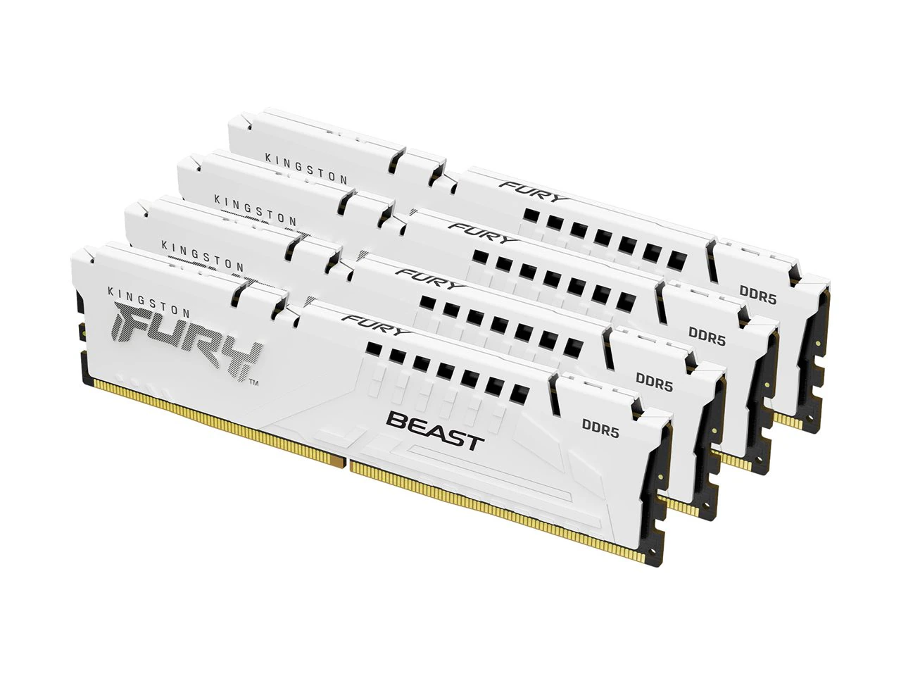 Kingston - FURY Beast 128GB DDR5 5200 (PC5 41600) 288-Pin Desktop RAM (4 x 32GB) Model KF552C40BWK4-128 - White