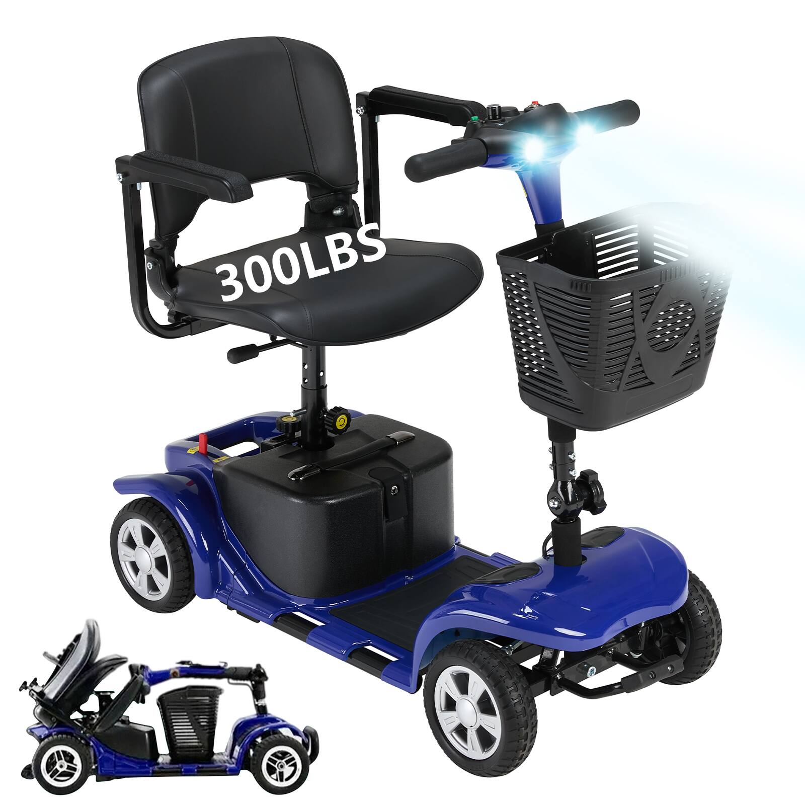 Hover Heart - Heavy Duty 4 Wheel Mobility Scooter for Adults & Seniors - 15 Mile Electric Travel Scooter with Seat and Basket - Blue price history on PriceWatchPro