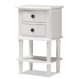 Baxton Studio - Audrey Country Cottage Farmhouse Finished 2-Drawer Nightstand - White