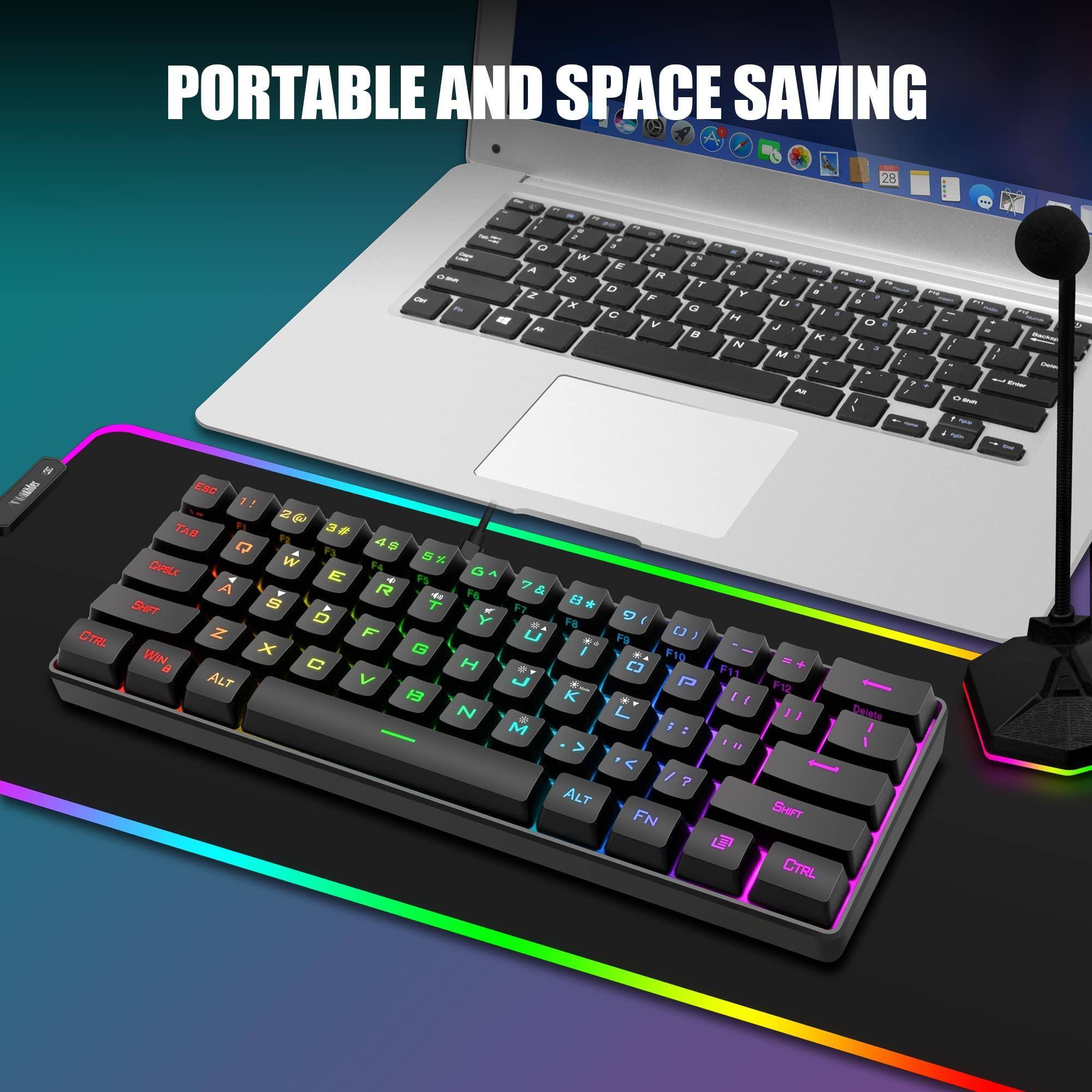 Reds Spade 60 Gaming And Mouse Combo Ultra compact Rgb Mini Lightweight ...