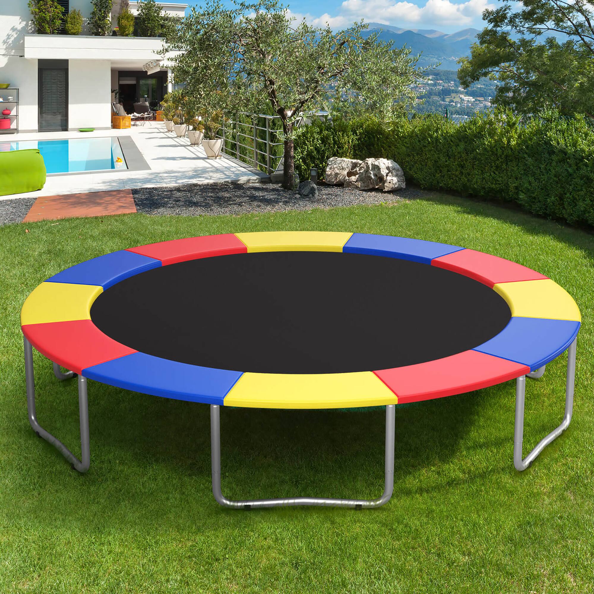 Alt View 4. Gymax - Gymax 15FT Trampoline Spring Cover Universal Trampoline Replacement Pad w/Split Design - Multicolor.