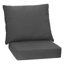 Gymax - 2PCS Deep Seat Chair Cushion Pads Set Indoor Outdoor W/ Rope Belts Grey - Gray