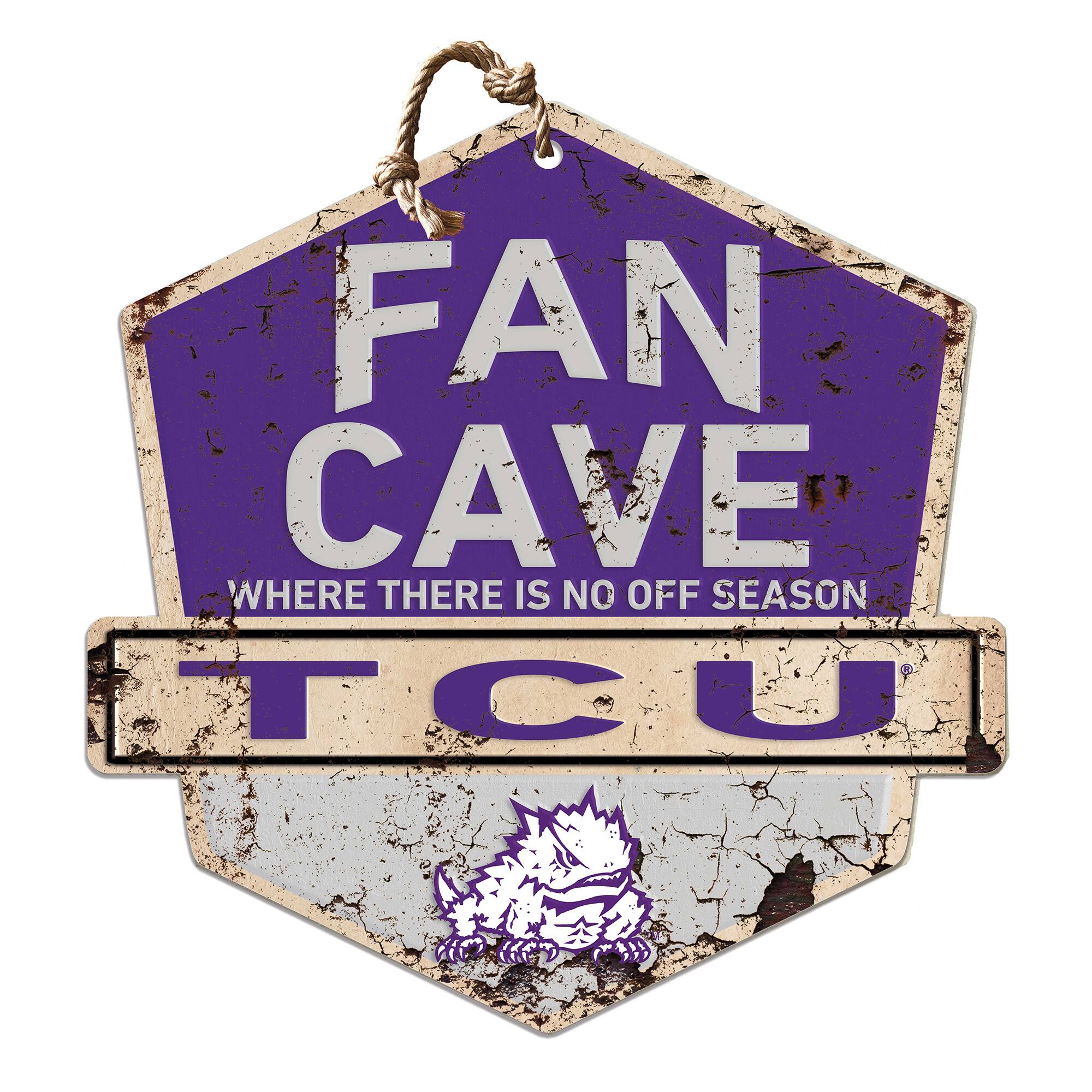 TCU Horned Frogs 20'' x 20'' Fan Cave Badge Sign