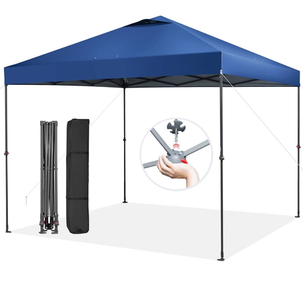 Front. Kadyn - 10 x 10 Feet Foldable Outdoor Instant Pop-up Canopy with Carry Bag-Blue, Outdoor Gazebo Wedding Party Tent Canopy Tent.