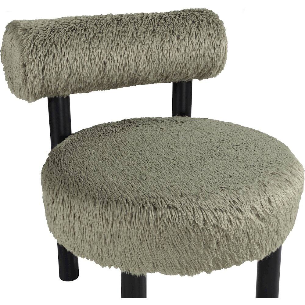 Alt View 3. Meridian Furniture - Ambre Green Vegan Shearling Fabric Upholstered Accent Chair - Black.
