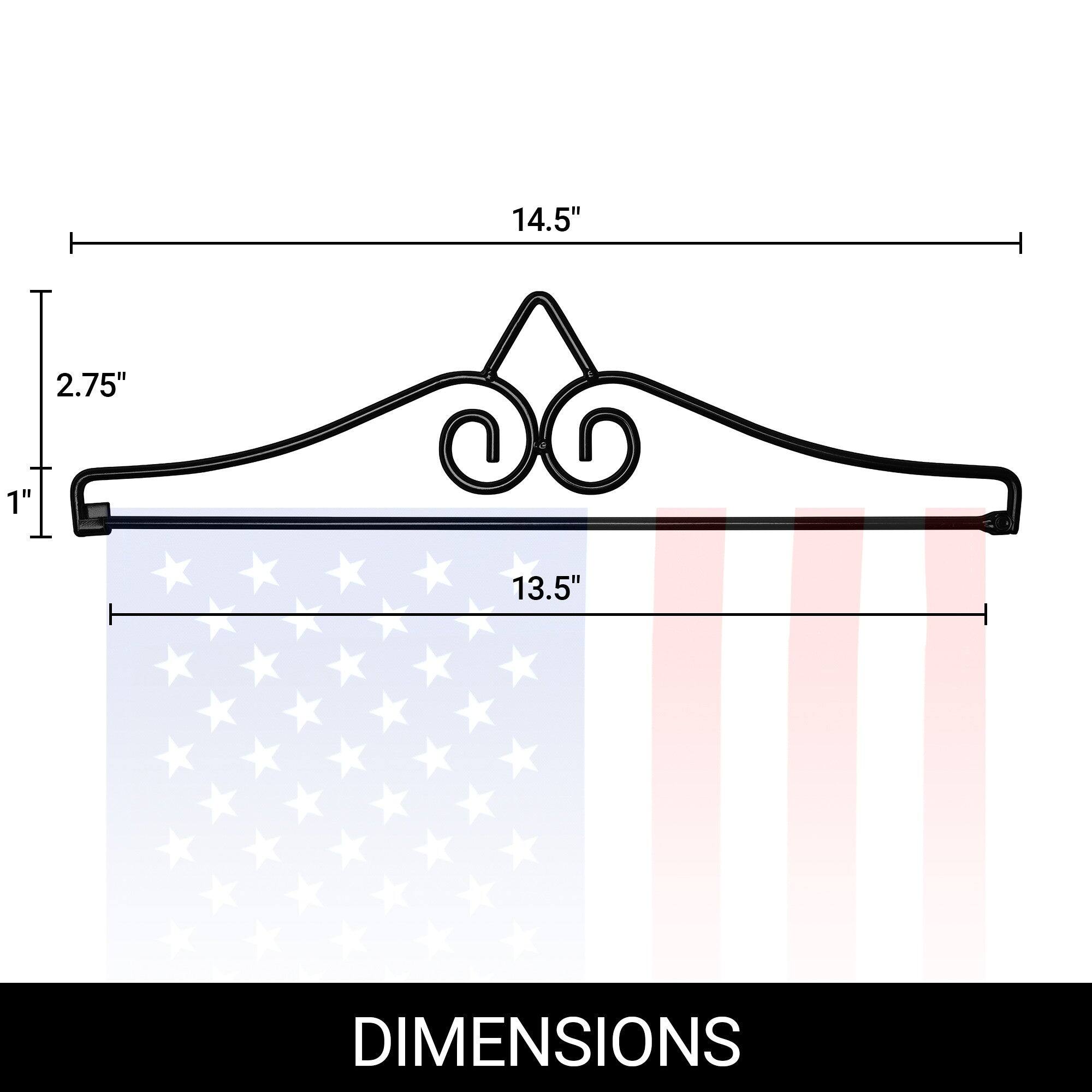 14.5" x 2.75" x 1" x 13.5" DIMENSIONS