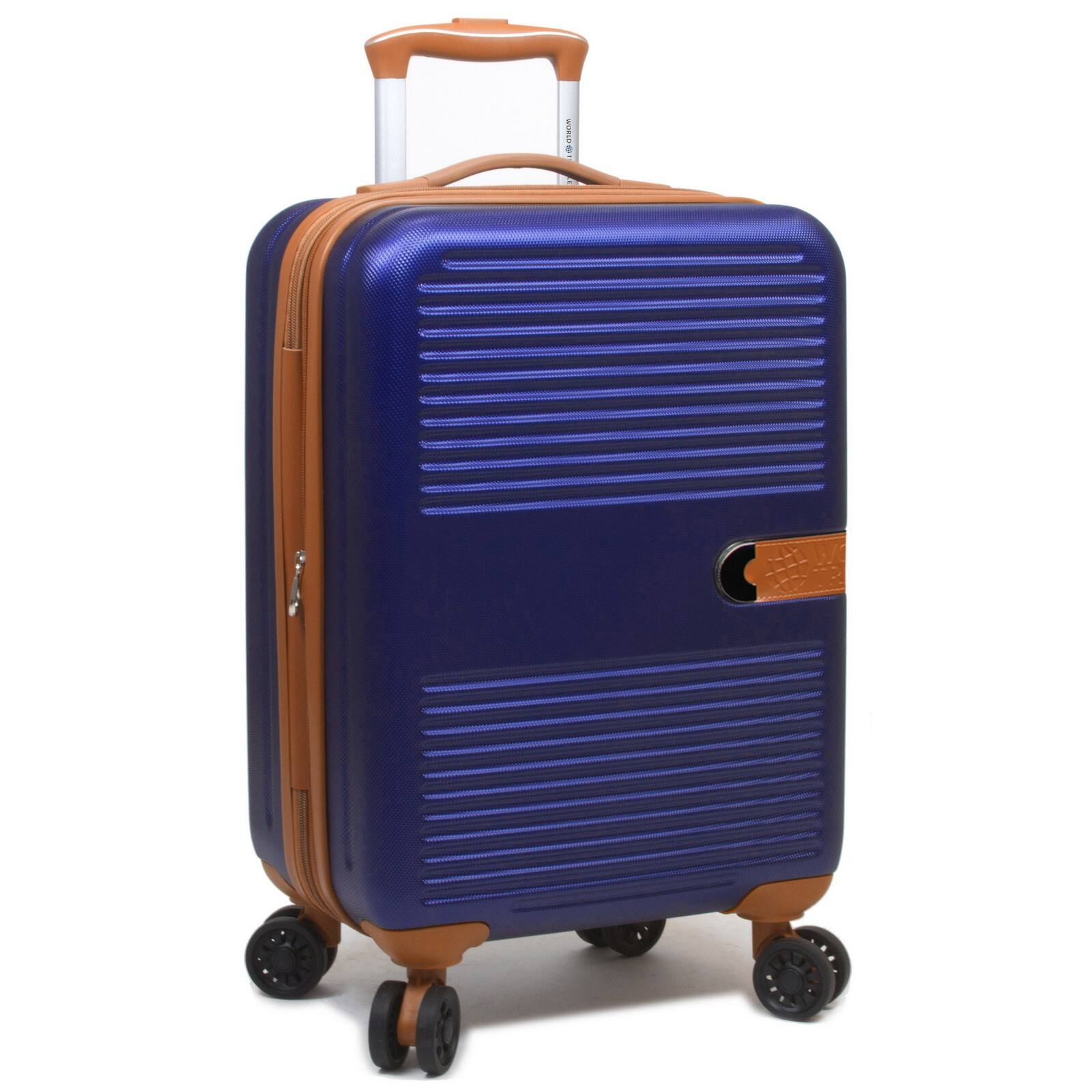Alt View 1. World Traveler - Smart Lightweight Hardside 20-Inch Carry-On Expandable Spinner Luggage with TSA Lock & USB Port - Navy.