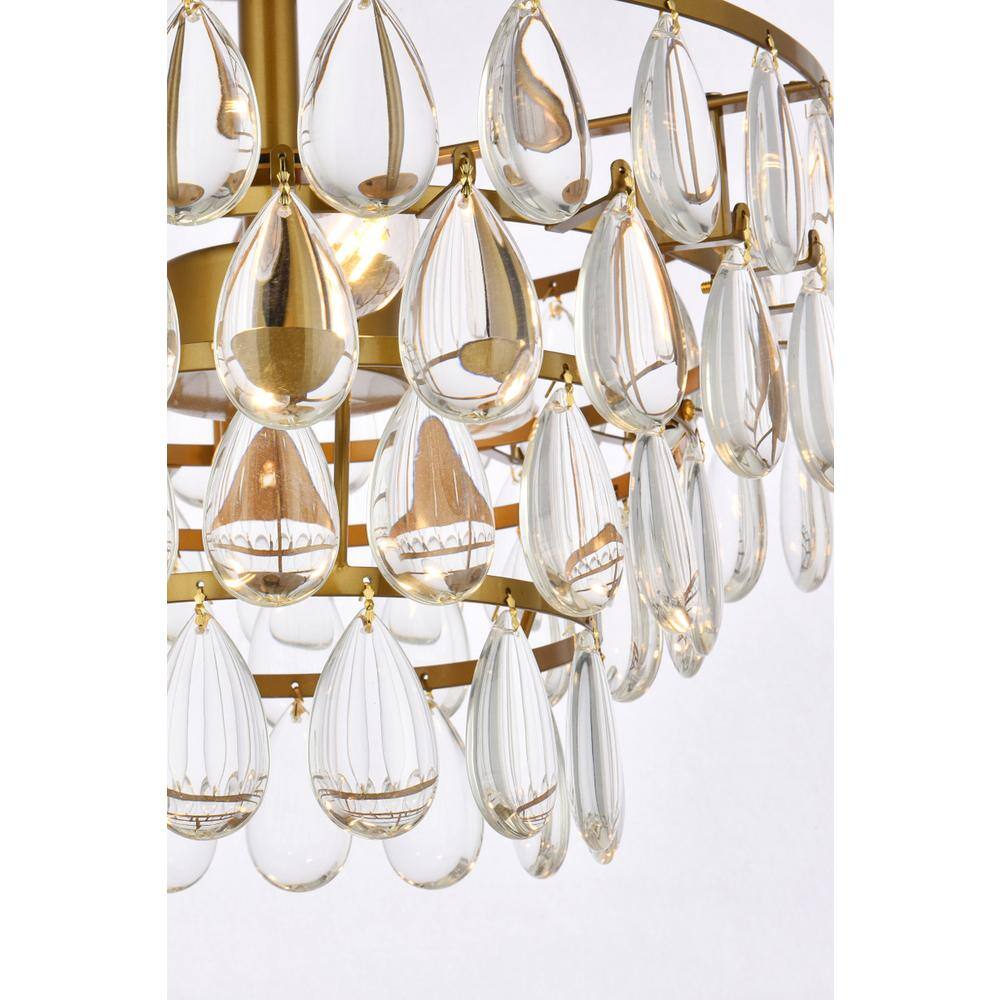 Alt View 2. Elegant Lighting - Mila 14 inch flush mount in brass - Brass.