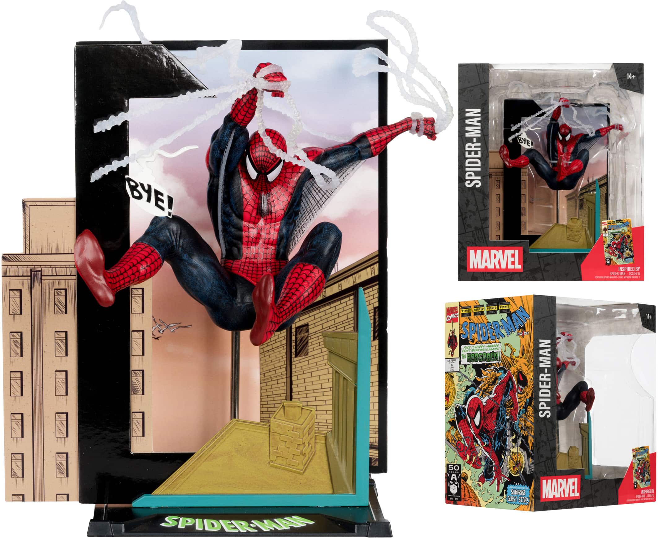 McFarlane Toys - Marvel 7" Spider-Man (Spider-Man #6) 1:10th Scale Collectible with Scene