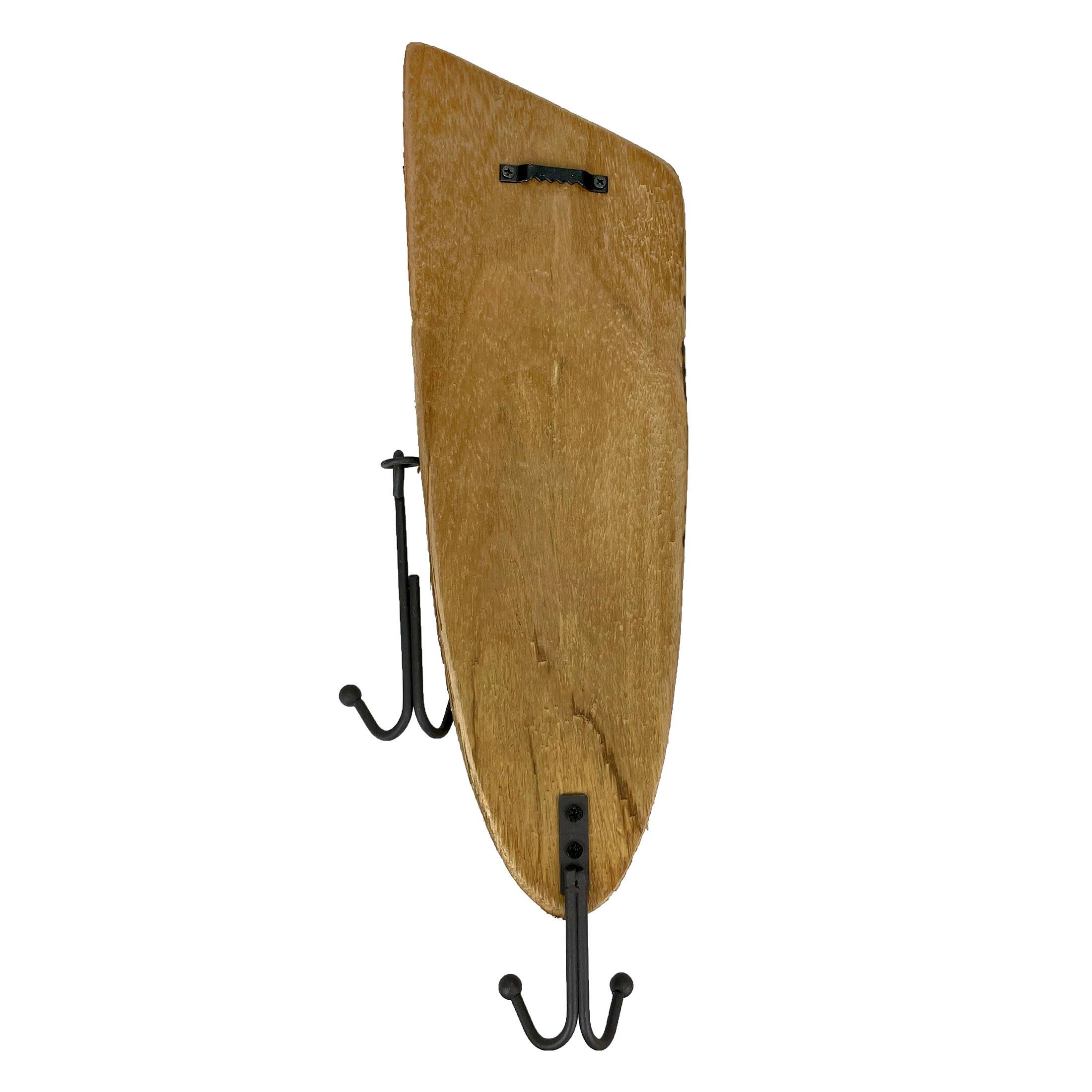 Alt View 8. Chesapeake Bay - Rustic Wooden Fishing Lure Wall Hook 14in Coastal Nautical Decor Organizer - Brown.