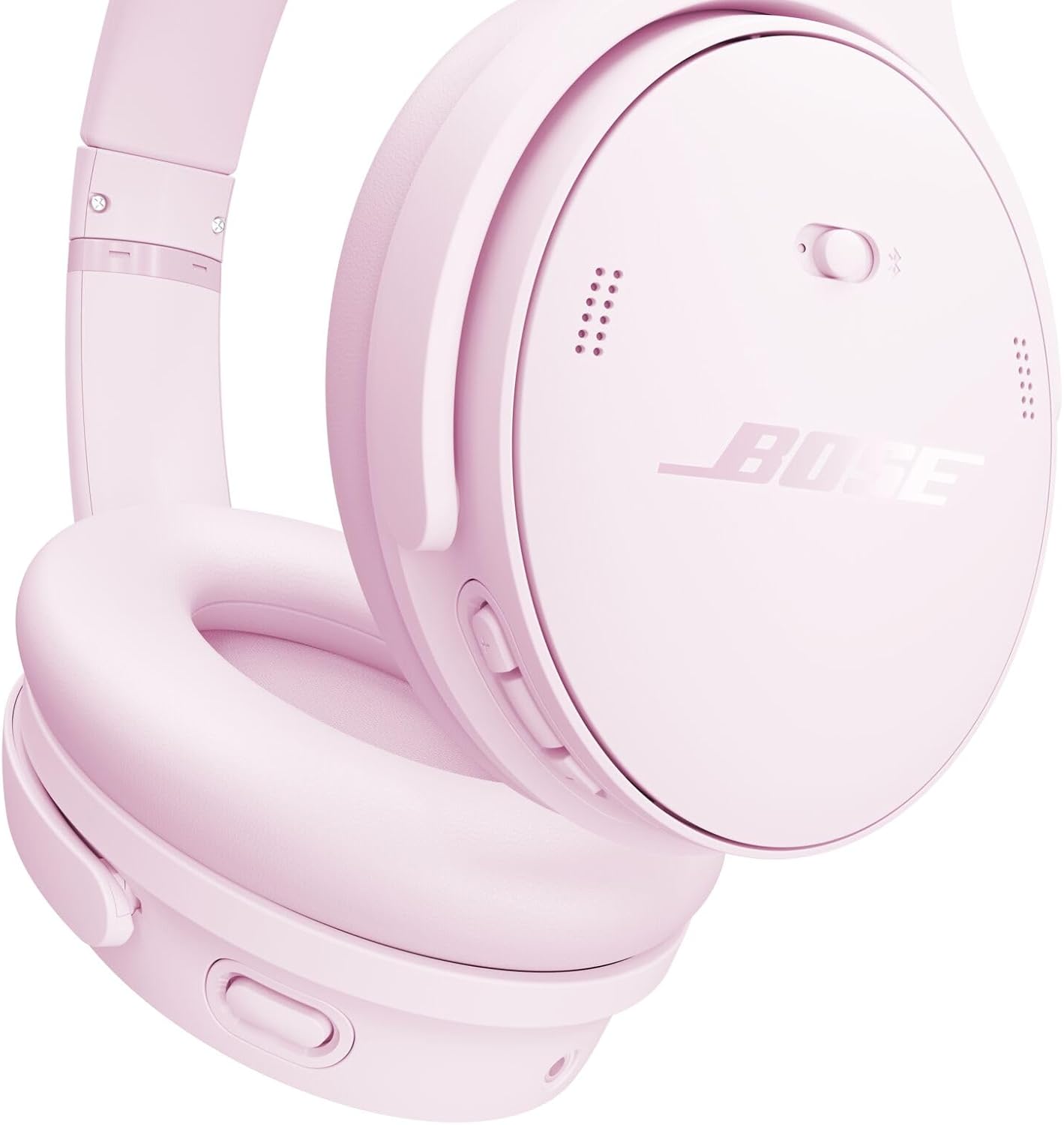 Angle. Bose - Bose QuietComfort Headphones Bundle with Fast Charger - Wireless Bluetooth Over-Ear Noise Cancelling (Petal Pink) - Petal Pink.