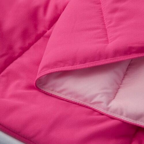 Left. Hivvago - Full/Queen Traditional Microfiber Reversible 3 Piece Comforter Set in Pink - Pink.
