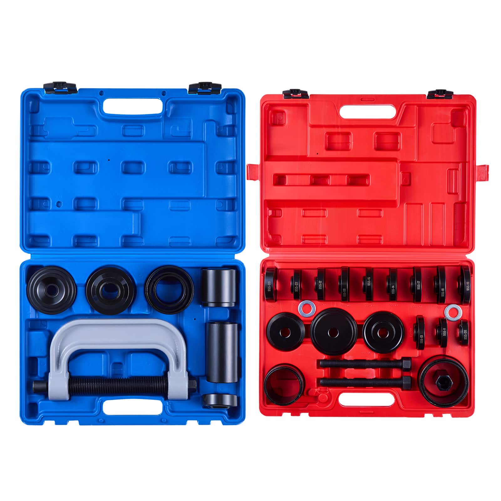 VEVOR - Bearing Press Kit,10+24 Pcs,2 in 1 Ball Joint Press & Wheel Bearing Puller Kit,Race and Seal Driver Set with 13 Bushings - Black;Red;Blue