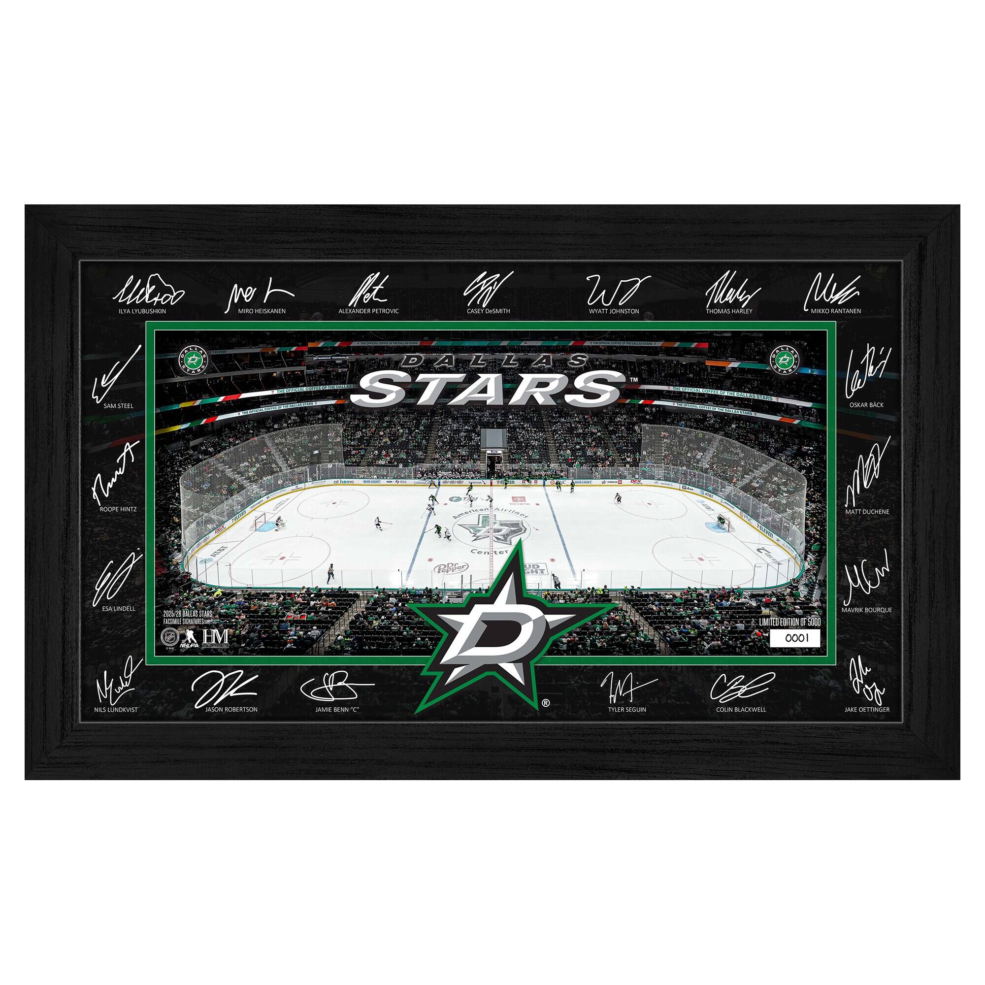 Dallas Stars Limited Edition 2025 Facsimile Signature Rink Framed Photograph