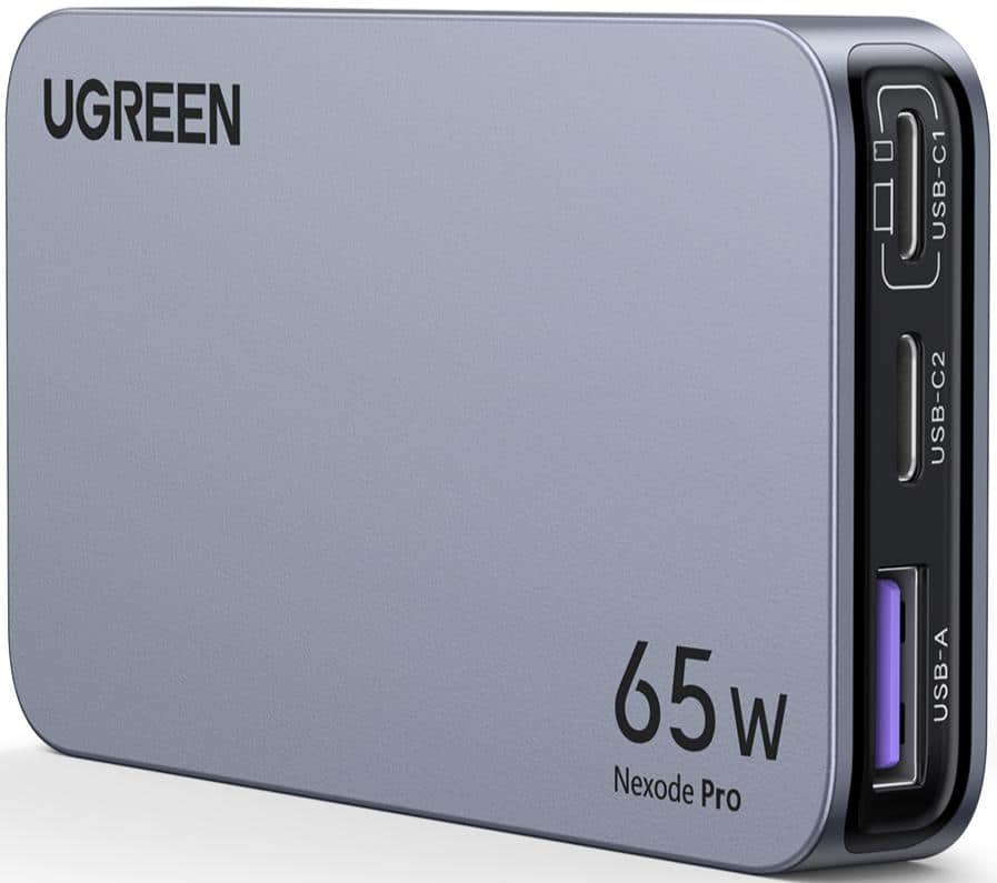 UGREEN Nexode Pro 65W Fast USB C Charger, 3 Port Ultra Slim