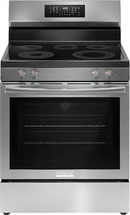 Frigidaire - Gallery 30 in. Wide 5 Element 5.3 Cu. Ft. Freestanding Electric Range with Total Convection and Air Fry - Stainless Steel