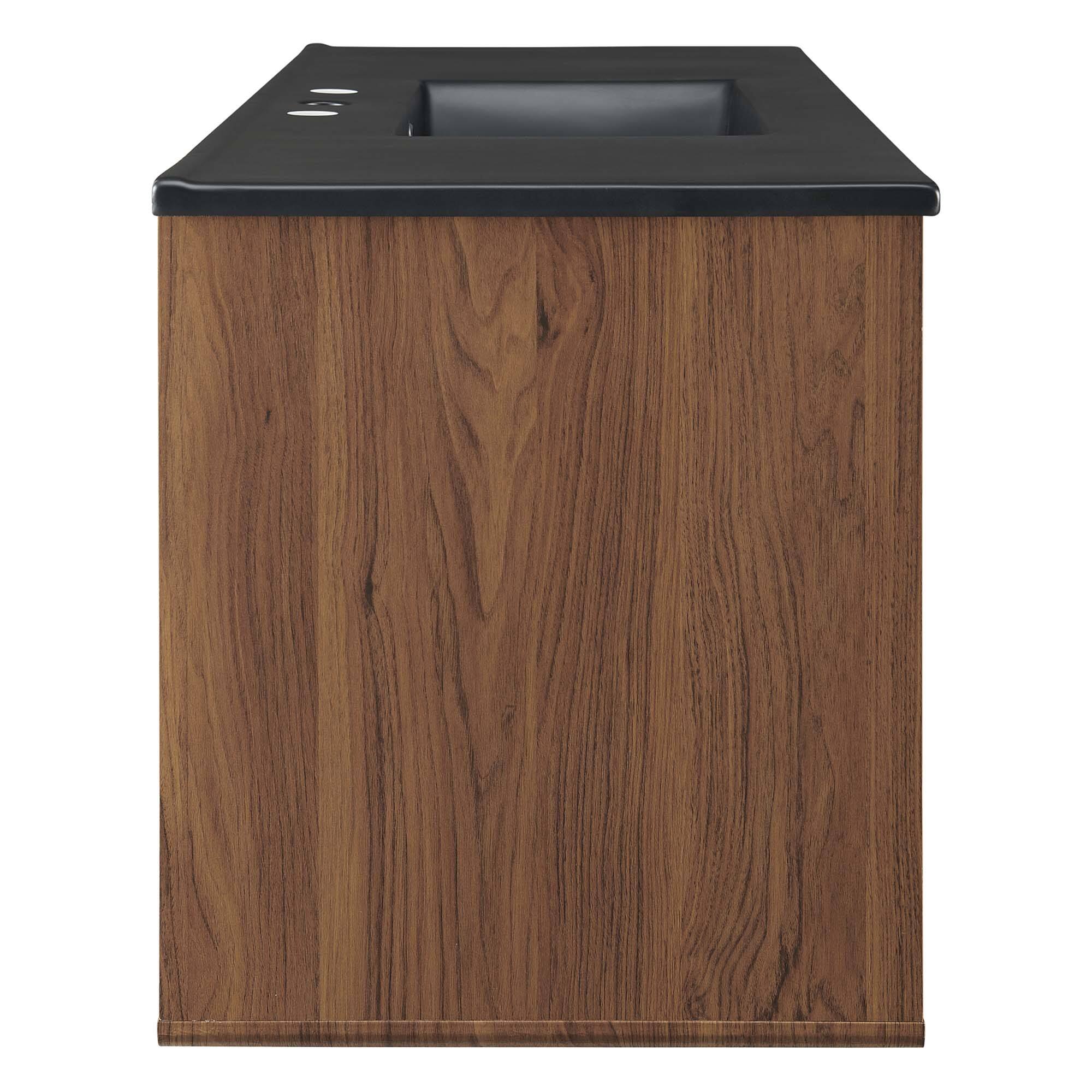 Alt View 1. Modway - Transmit Wall-Mount Bathroom Vanity Basin Included - Walnut Black.