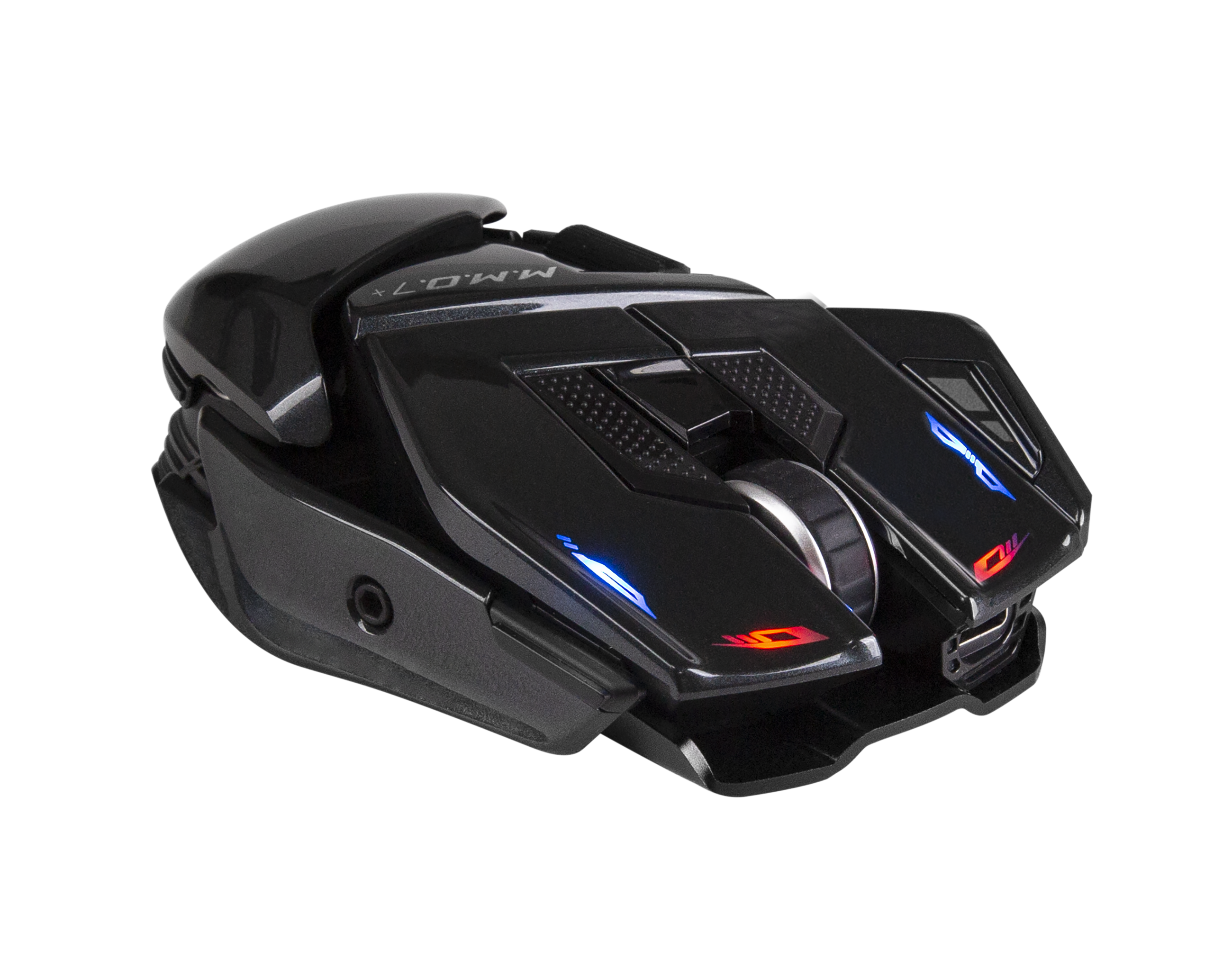 Left. Mad Catz - Mad Catz - M.M.O. 7+ Wireless Gaming Mouse with 22 Programmable Buttons and 5 Onboard Profiles - Wireless - Black - BLACK.