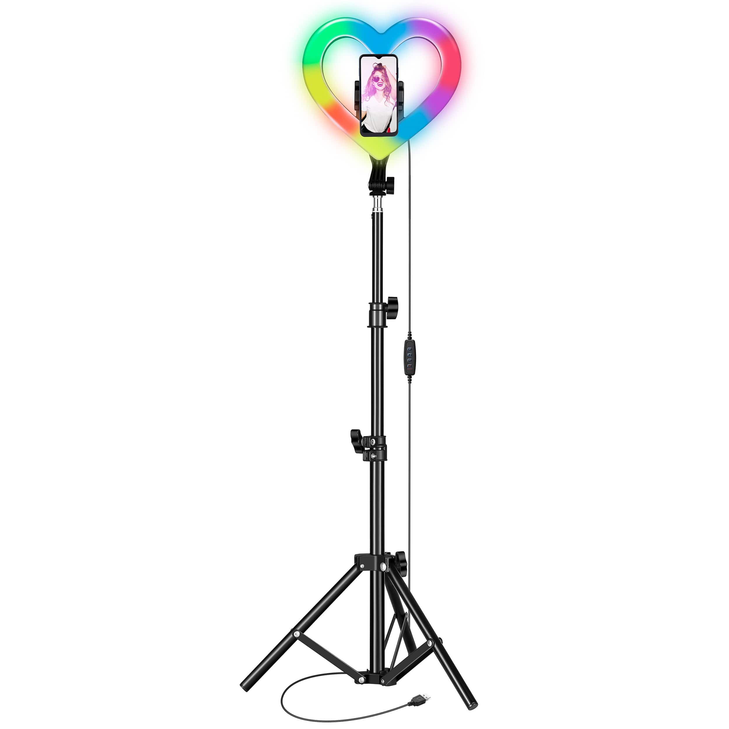 Supersonic - Pro Live Stream Double 10 Inch Heart Ring Light with RGB