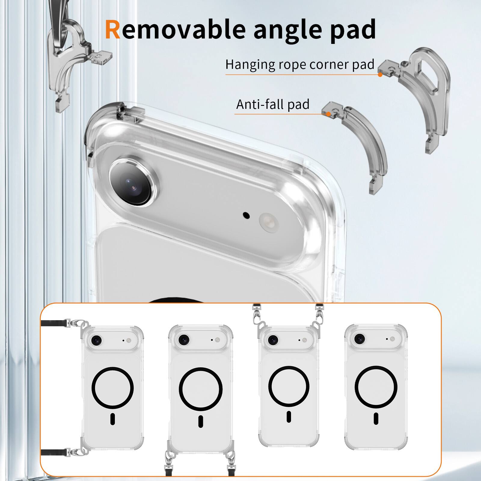 Removable angle pad  
Hanging rope corner pad  
Anti-fall pad
