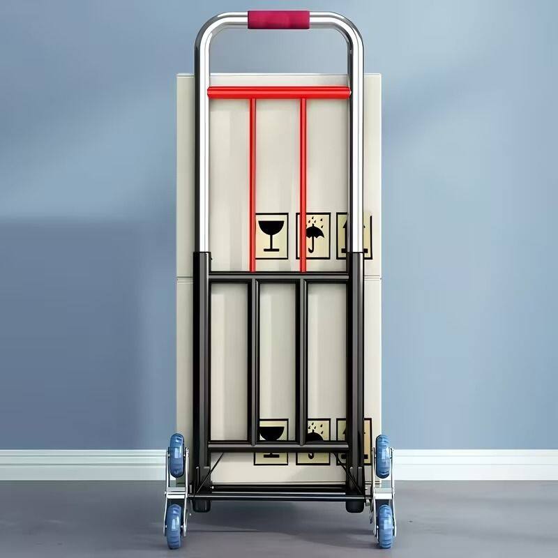 Back. Loheer - Loheer Heavy Duty Stair Climbing Cart Folding Utility Wagon with Adjustable Handle for Groceries Moving.