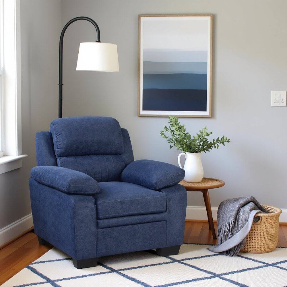 Alt View 1. Starlight Canyon Home - Blue Accent Arm Chair with Comfy Cushions for Living Room Seating - Blue.