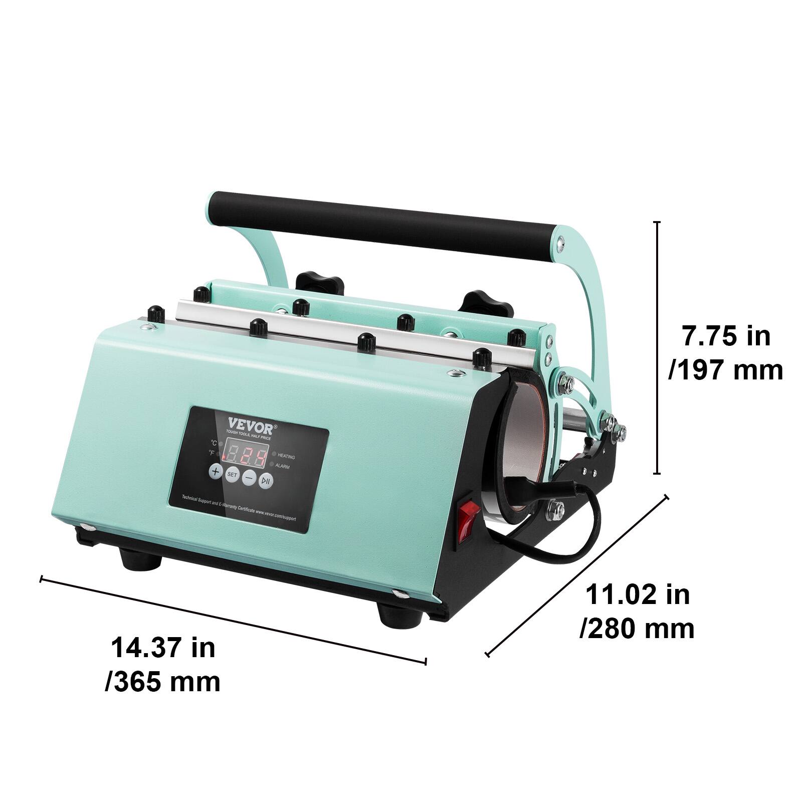 7.75 in / 197 mm  
11.02 in / 280 mm  
14.37 in / 365 mm