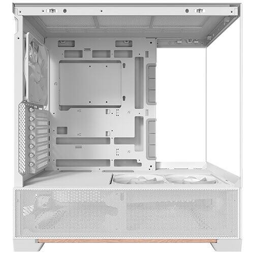 Alt View 2. Antec - C6 Wood Mid-Tower Case, Three-sided tempered glass, 3 PWM Fans Included, Support 360mm Radiator & 450mm GPU, ATX Case - White.