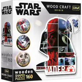 Trefl - Wood Craft 160 Piece Wooden Puzzle - Star Wars - Darth Vader - Silver, Red, Black