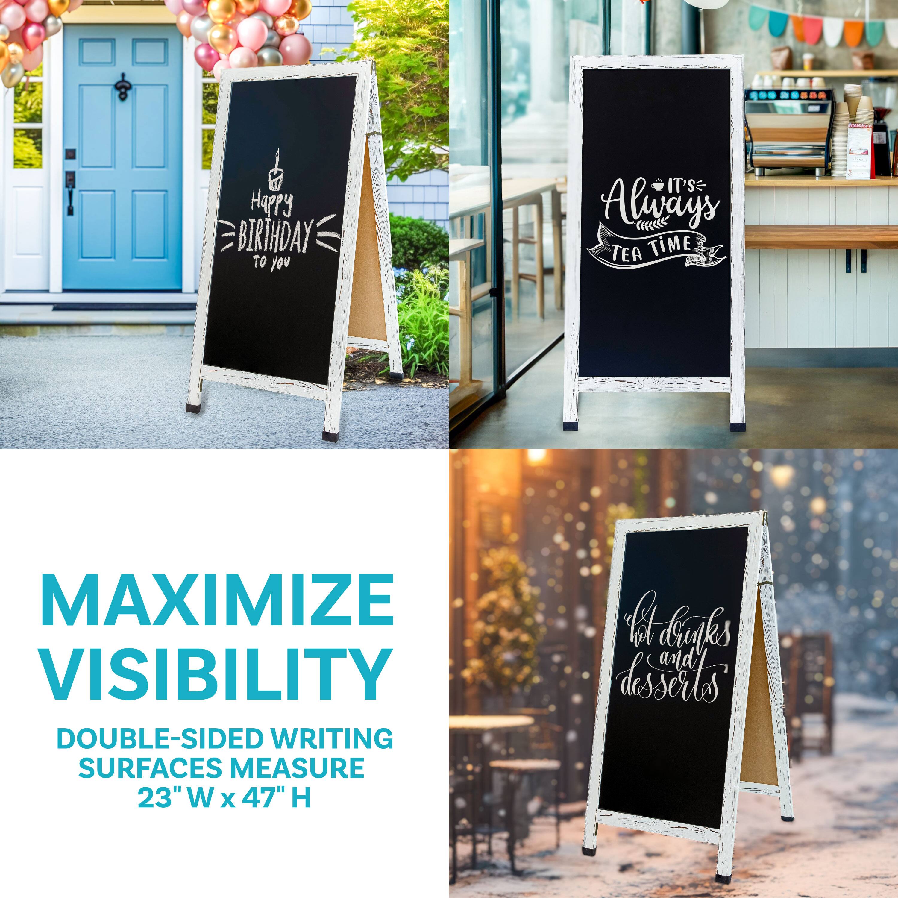 Happy Birthday to you

It's Always Tea Time

Hot drinks and any desserts

Maximize Visibility
Double-Sided Writing Surfaces Measure 23" W x 47" H