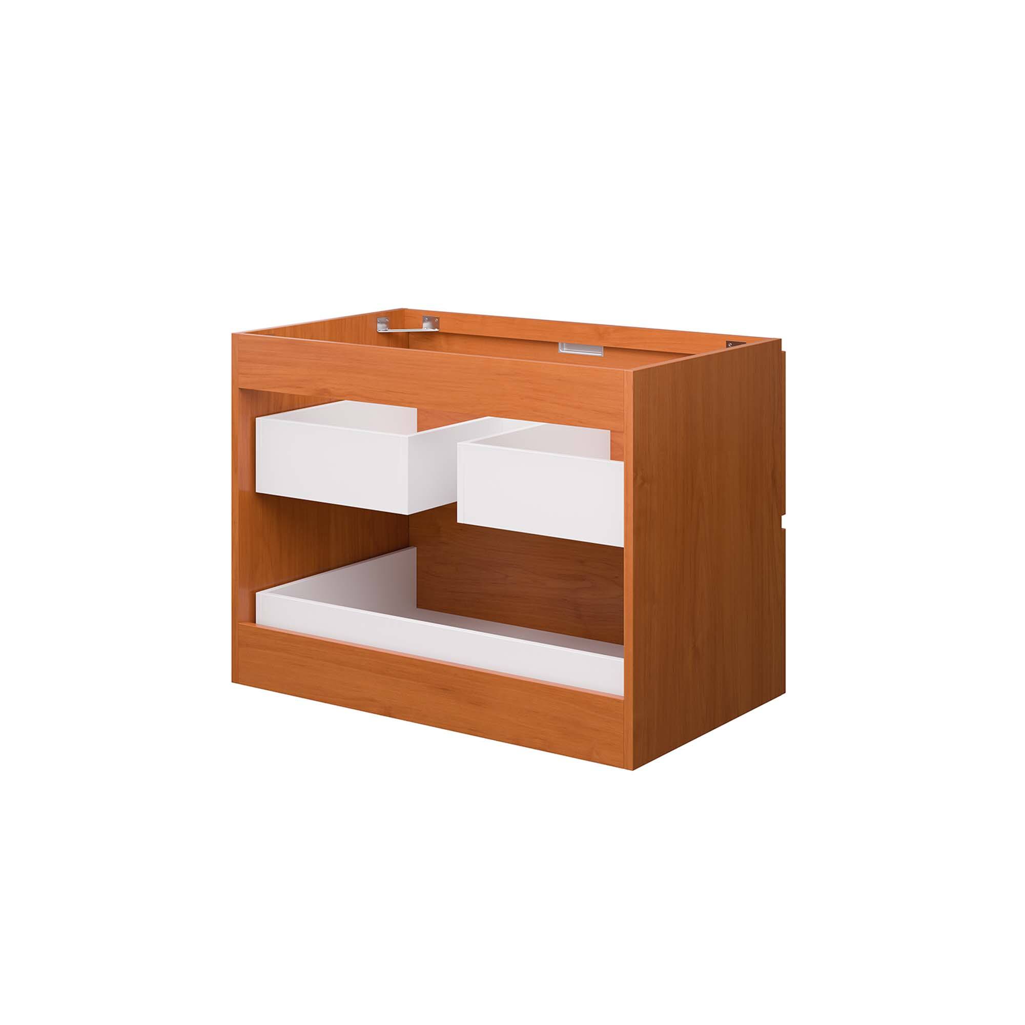 Alt View 2. Modway - Scenic Wall-Mount Bathroom Cabinet Basin Not Included by Modway - Cherry Walnut.