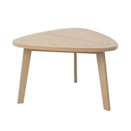 Outdoor Escape - Solid Wood Patio End Table, Small Outdoor Table for Patios - Beige