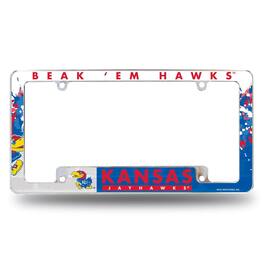 Rico Industries - Kansas Jayhawks Chrome Metal License Plate Frame with Bold Full Frame Design - Multi