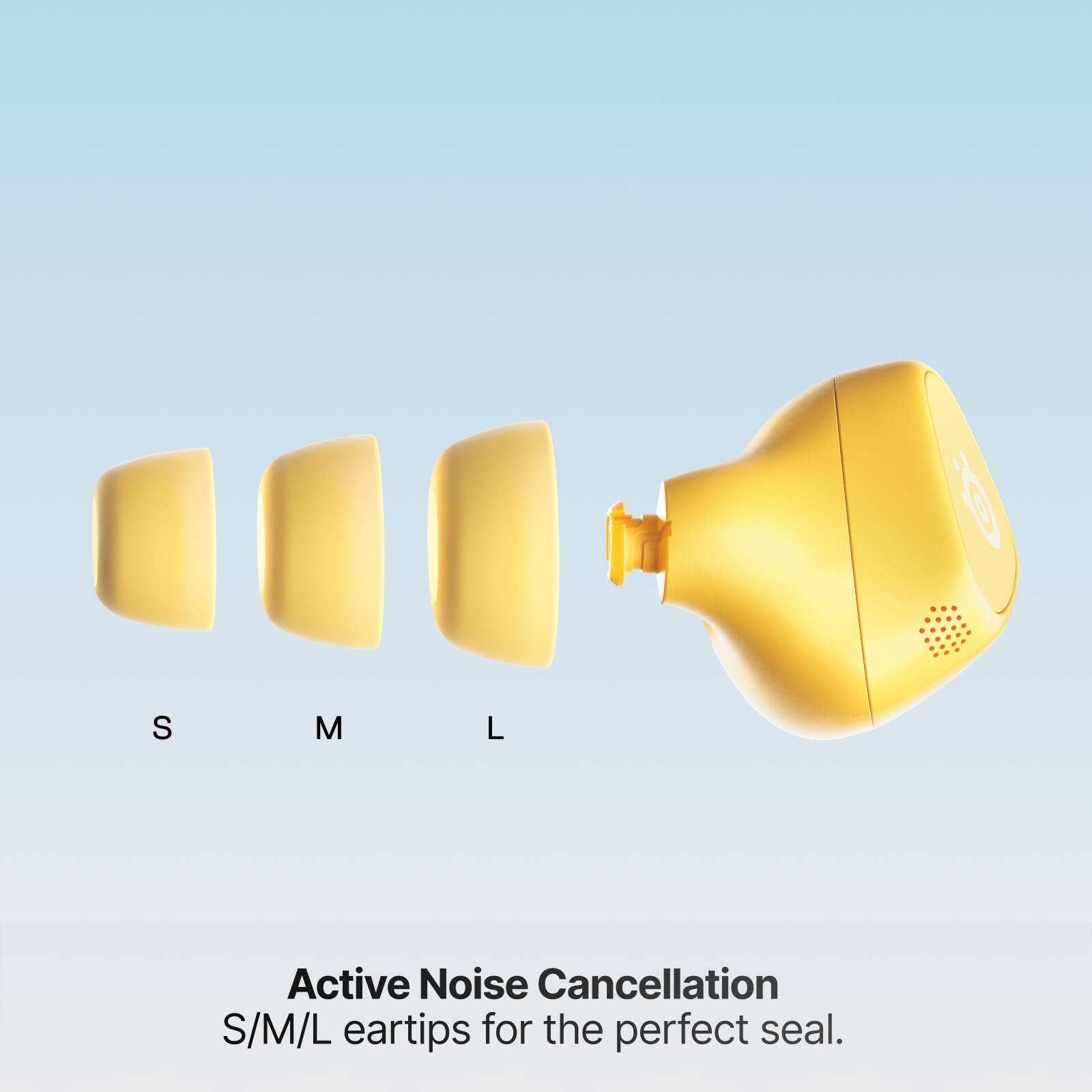 S
M
L
Active Noise Cancellation S/M/L eartips for the perfect seal.