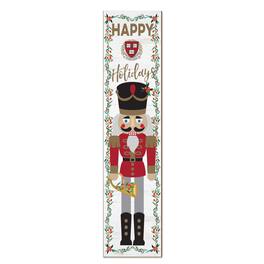 Jardine - Harvard Crimson 11" x 46" Nutcracker Holiday Leaner Sign - White