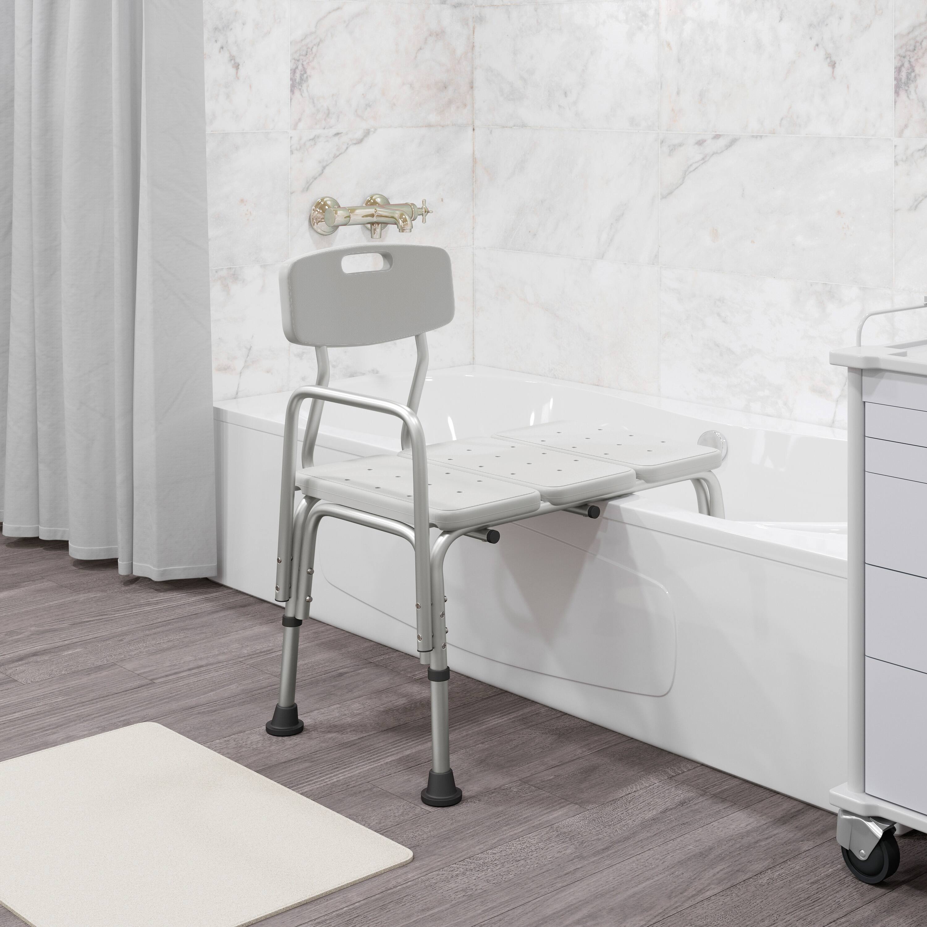 Alt View 1. Emma + Oliver - 300 Lb. Capacity Adjustable Bath & Shower Medical Transfer Bench - White.