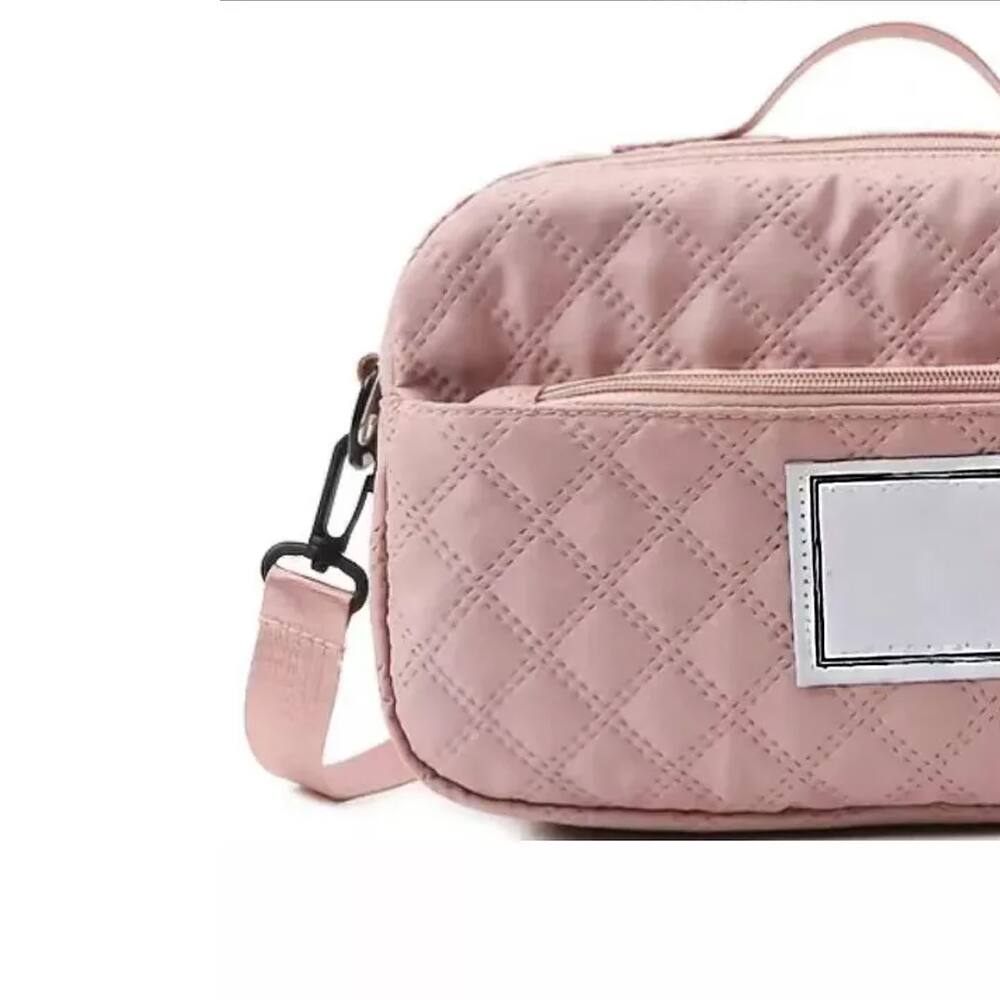 Alt View 1. Wikistore - Wikistore Three-Dimensional Diamond Tote with Dry Wet Separation and Dual Pockets Light Pink - Pink.