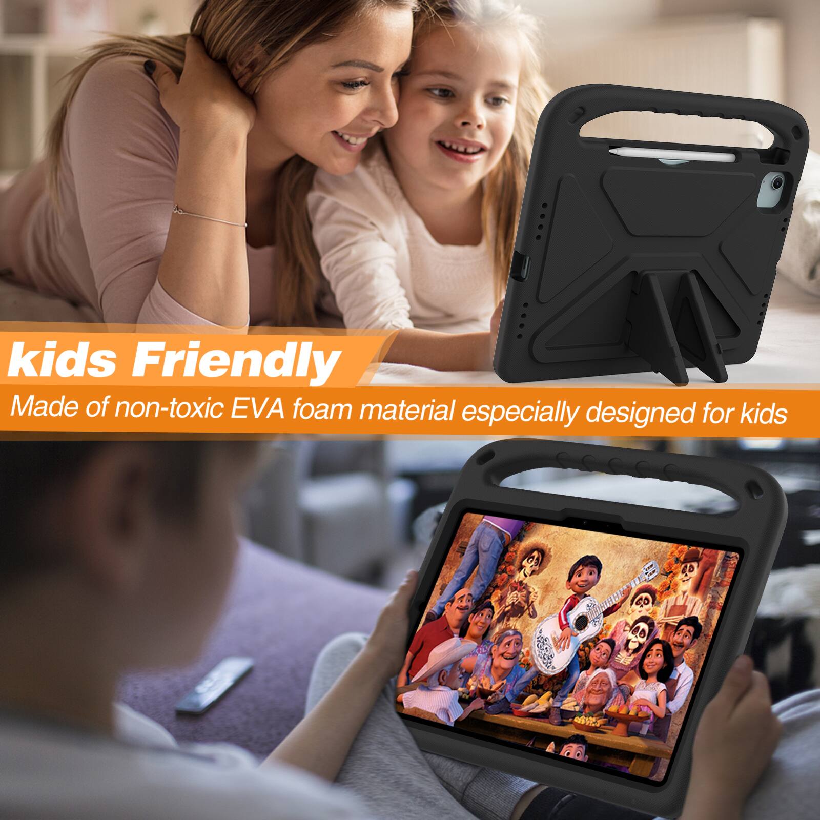 kids Friendly  
Made of non-toxic EVA foam material especially designed for kids
